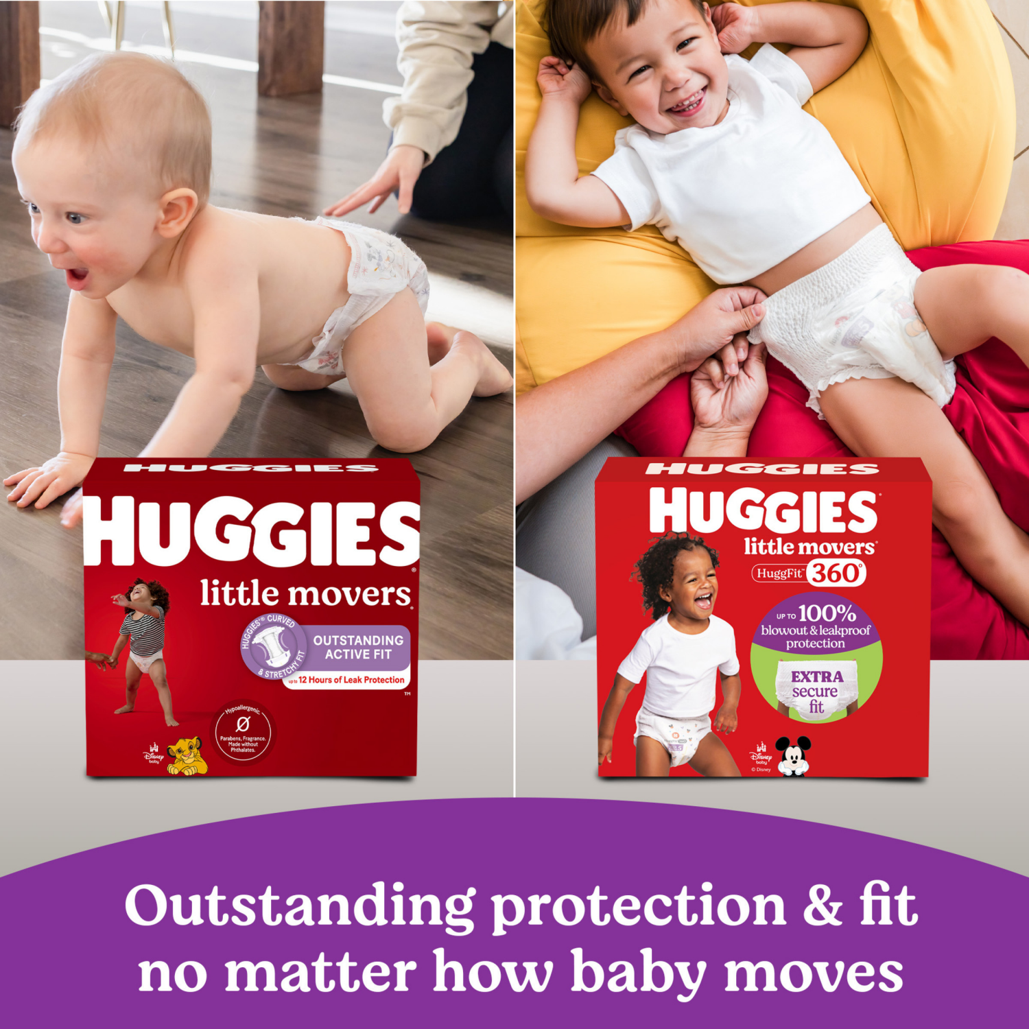 slide 5 of 8, Huggies Little Movers HuggFit 360° Baby Diapers with 360° Waistband, Size 3 (16-28 lbs), 76 Count, 16 ct; 28 lb, 76 ct; Size 3