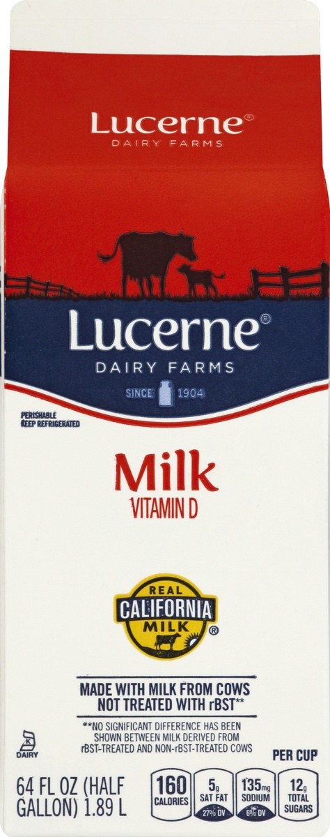 slide 2 of 4, Lucerne Dairy Farms Milk, 1/2 gal