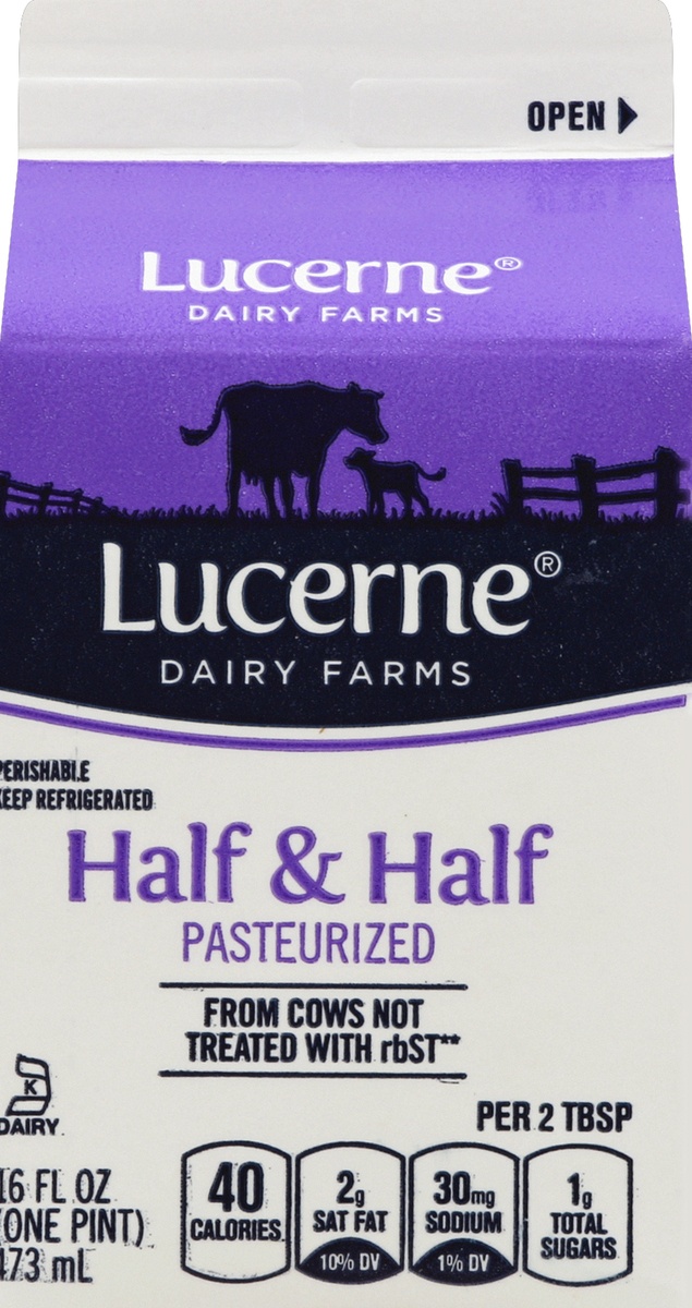 slide 2 of 4, Lucerne Dairy Farms Half and Half, 16 oz