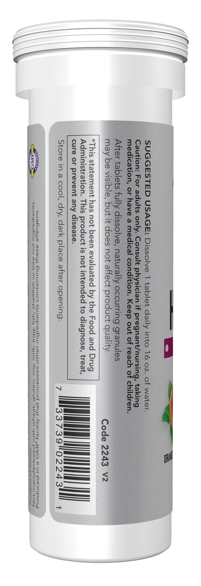 slide 3 of 5, NOW Sports Effer-Hydrate Effervescent Orange Strawberry - 10 Tablets/Tube, 10 ct