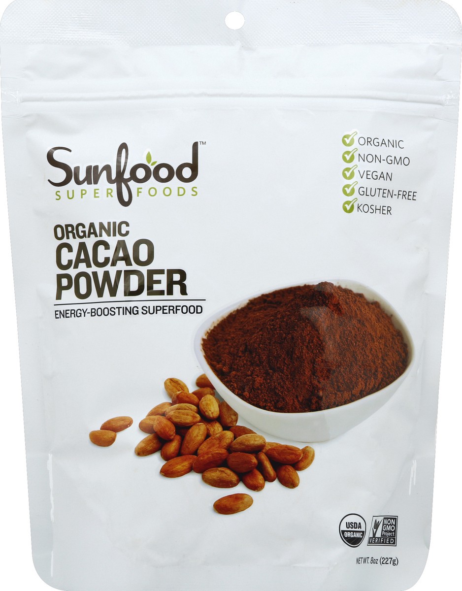 slide 1 of 3, SunFood Superfoods Cacao Powder 8 oz, 8 oz