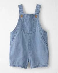 Baby Organic Cotton Chambray Shortall - 12m