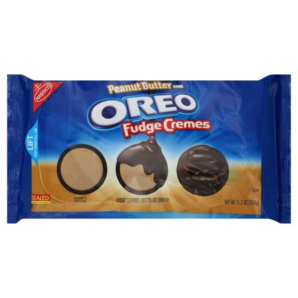 slide 1 of 1, Nabisco Oreo Peanut Butter Fudge Cremes Cookies, 11.3 oz