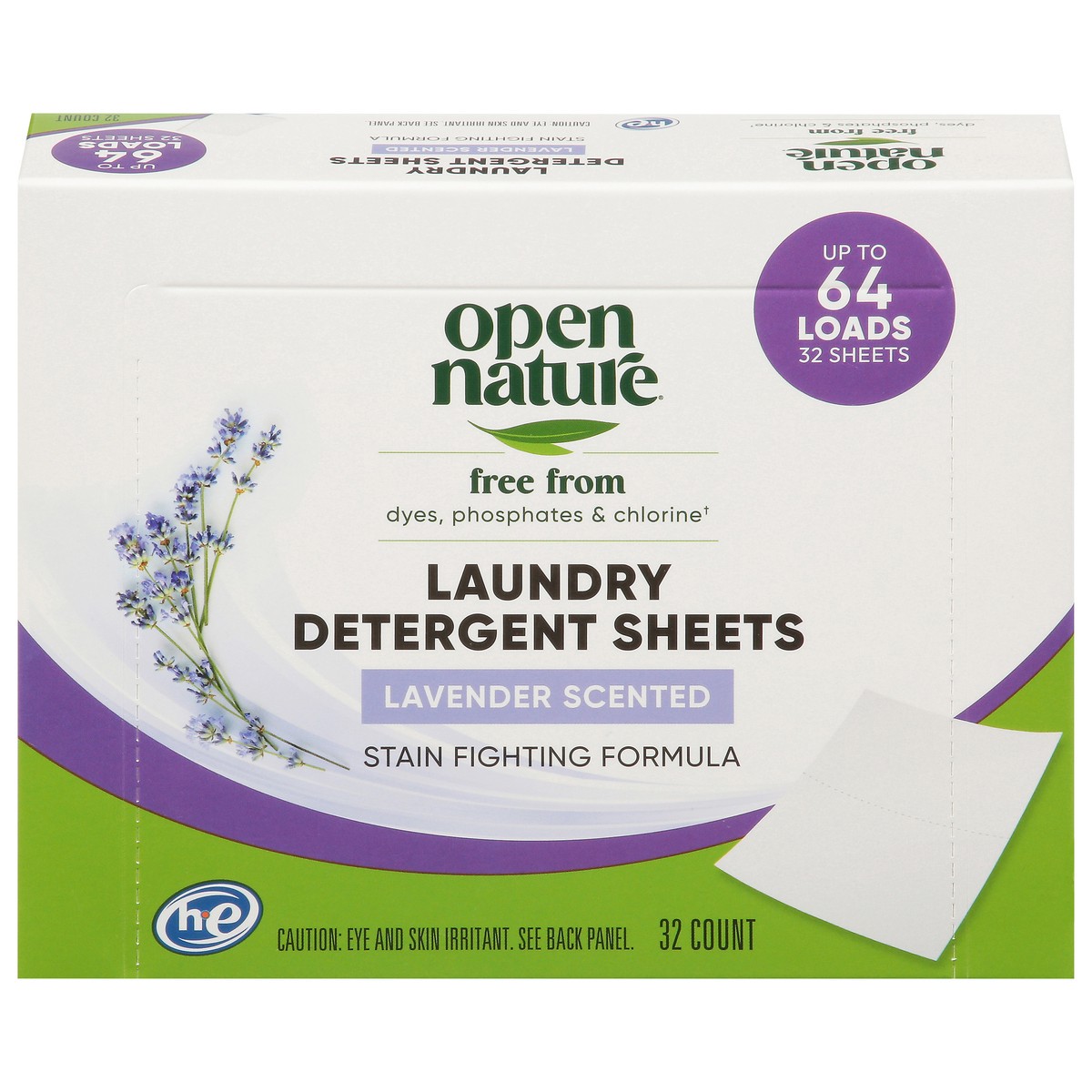 slide 2 of 4, Open Nature Laundry Detergent Sheet Lavender Scented 32 Ct - 32 CT, 32 ct