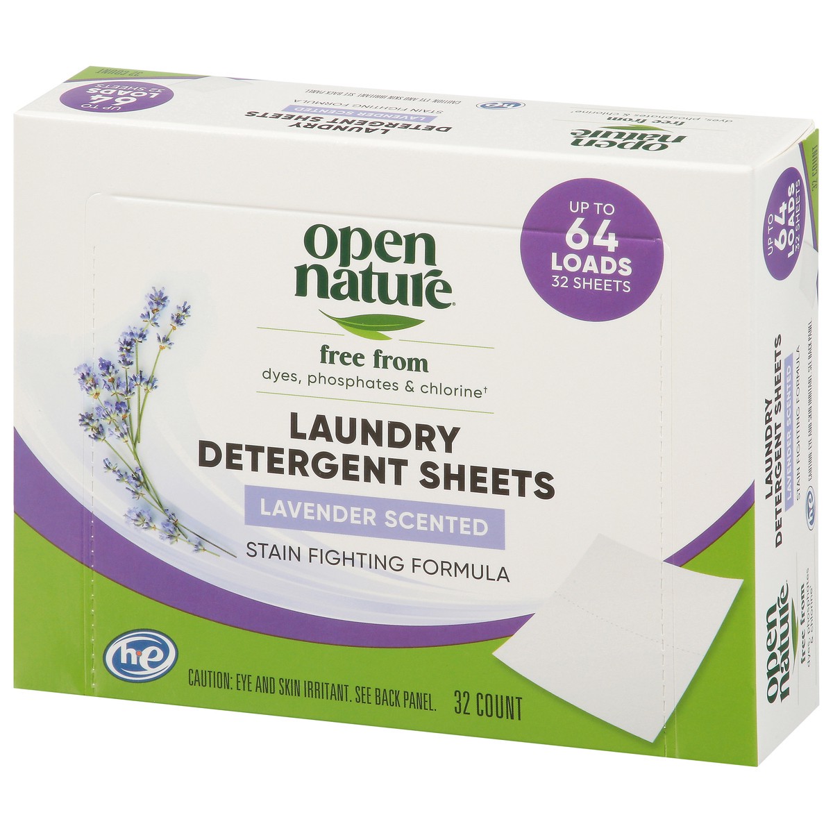 slide 3 of 4, Open Nature Laundry Detergent Sheet Lavender Scented 32 Ct - 32 CT, 32 ct