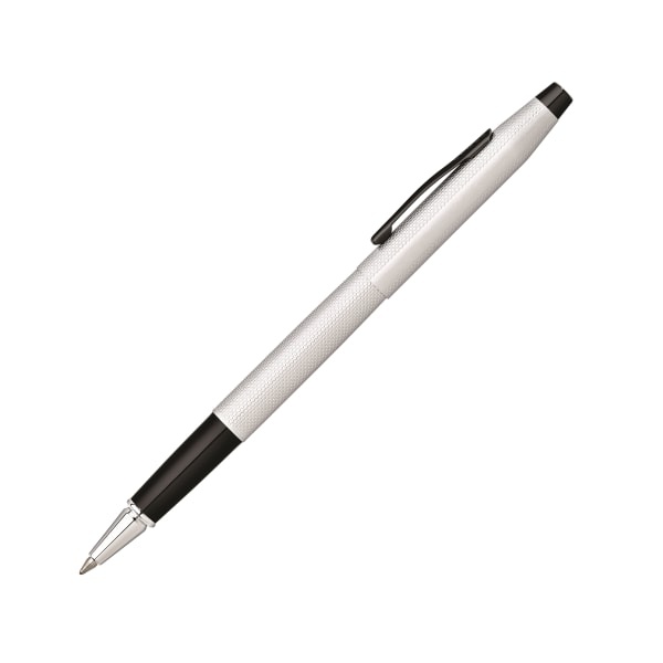 slide 1 of 3, Cross Classic Century Brushed Rollerball Pen, Medium Point, 0.7 Mm, Silver Barrel, Black Ink, 1 ct