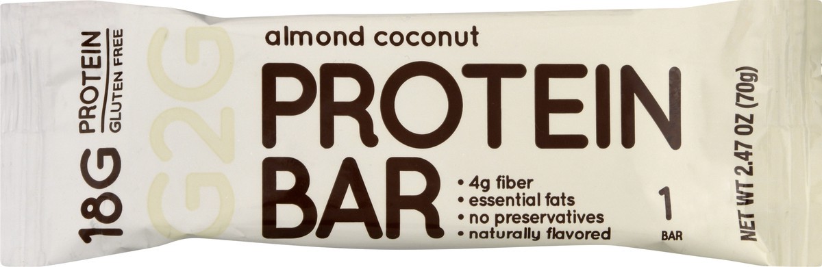slide 6 of 9, G2G Protein Bar Almond Coconut, 2.47 oz
