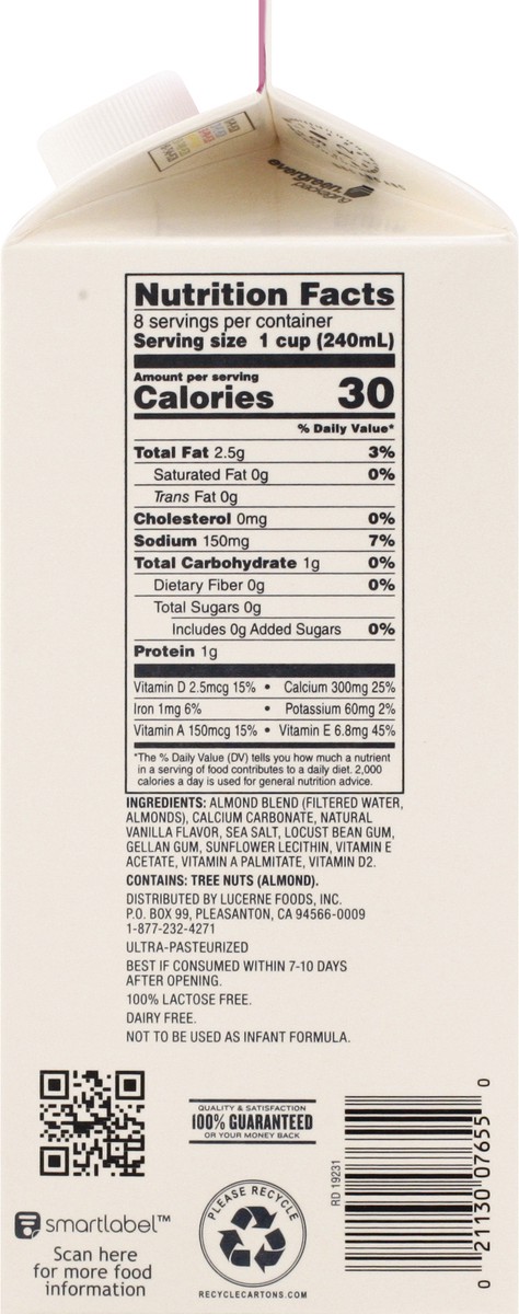 slide 8 of 9, Lucerne Dairy Farms Almondmilk Vanilla Unsweetened, 