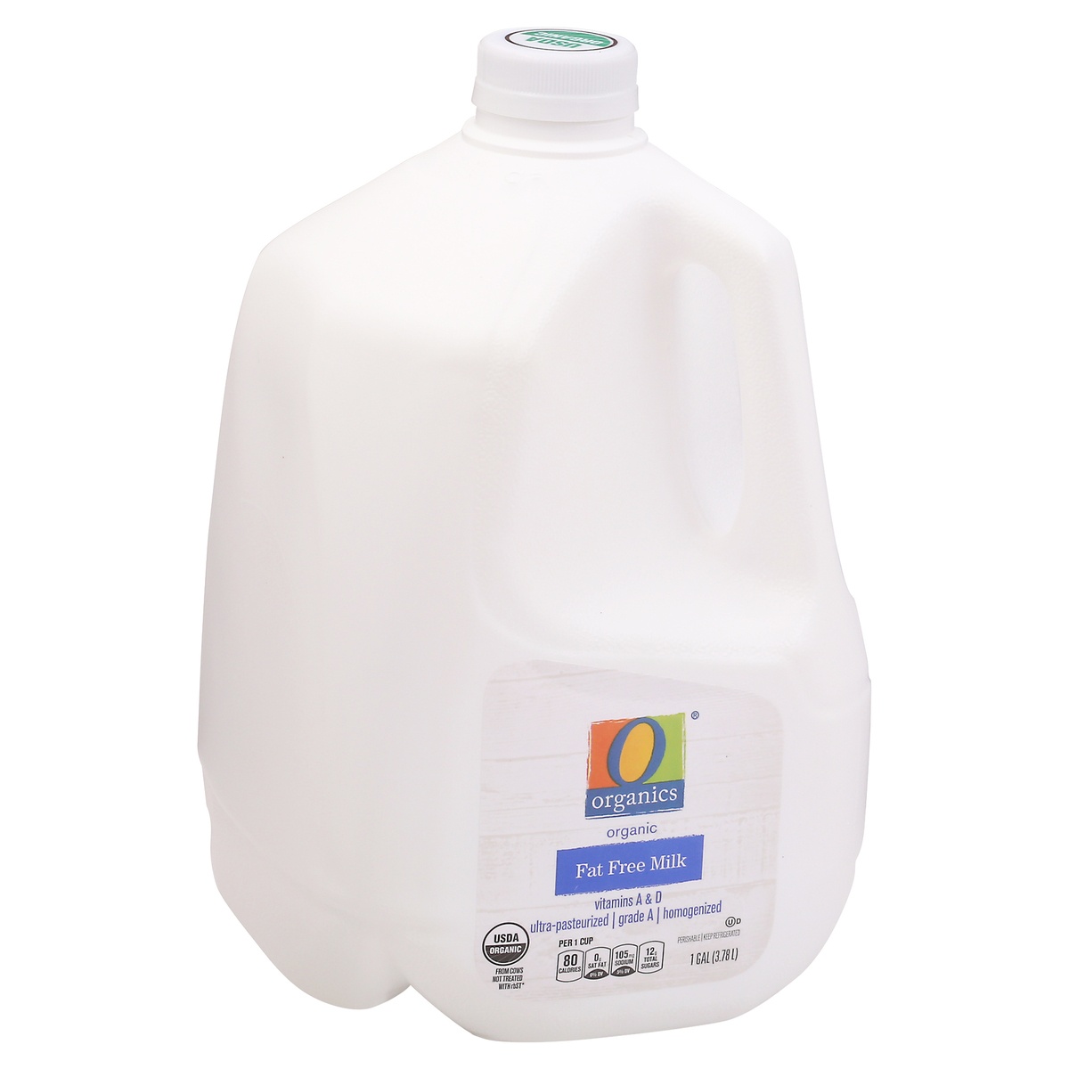 slide 1 of 1, O Orgnc Milk Fat Free, 128 fl oz