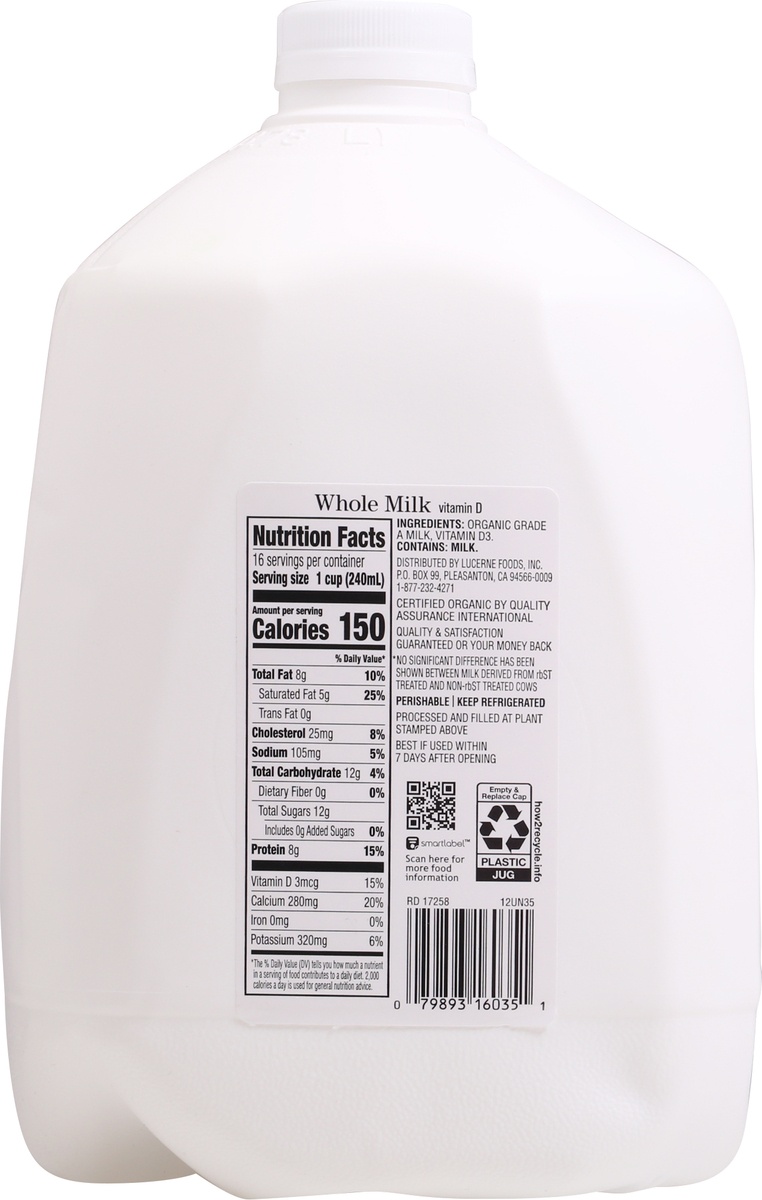 slide 6 of 9, O Organics O Orgnc Milk Whole Vit D, 128 fl oz