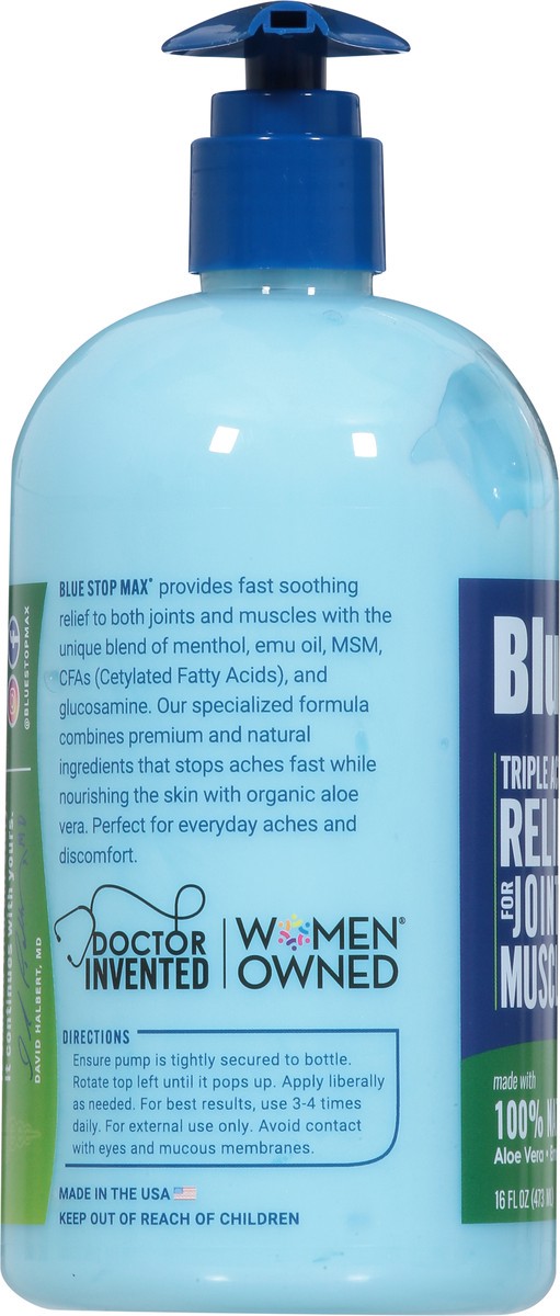 slide 7 of 10, Blue Stop Max for Body Aches Massage Gel 16 oz, 16 oz