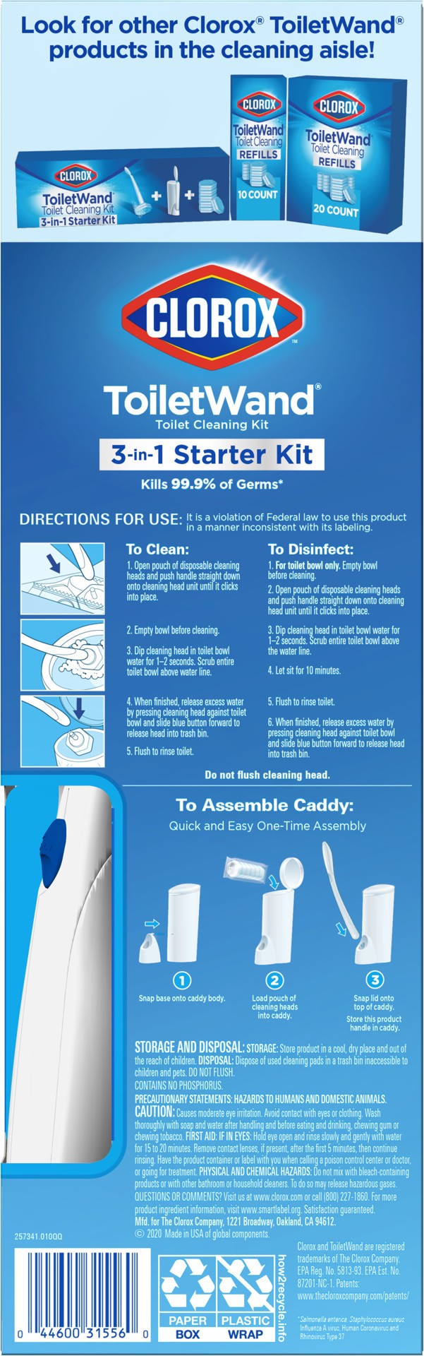 slide 3 of 5, Clorox Toilet Wand Toilet Cleaning Kit 1.04 oz, 1.04 oz