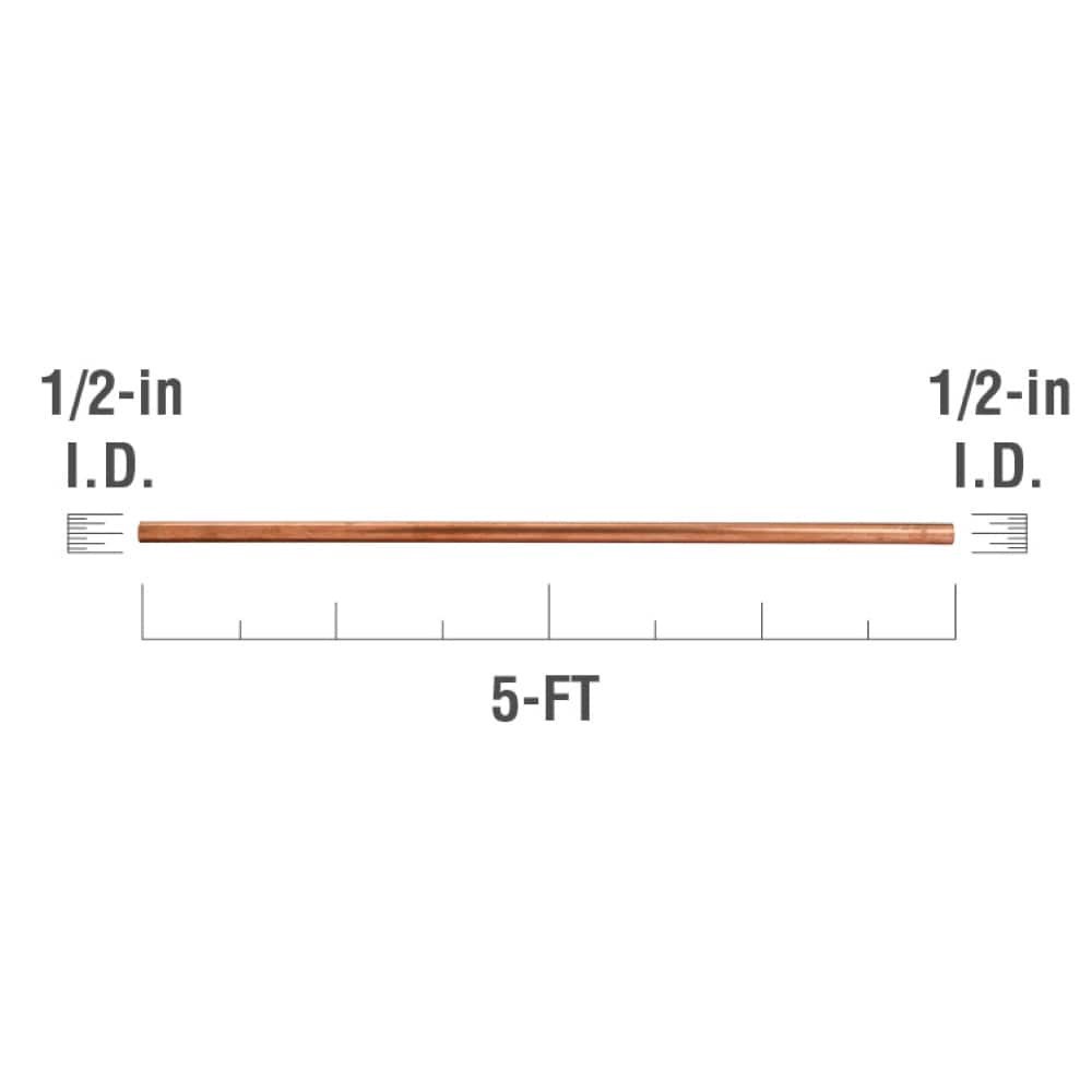 slide 3 of 5, Streamline 1/2-in x 5-ft Copper Type L Pipe, 1 ct