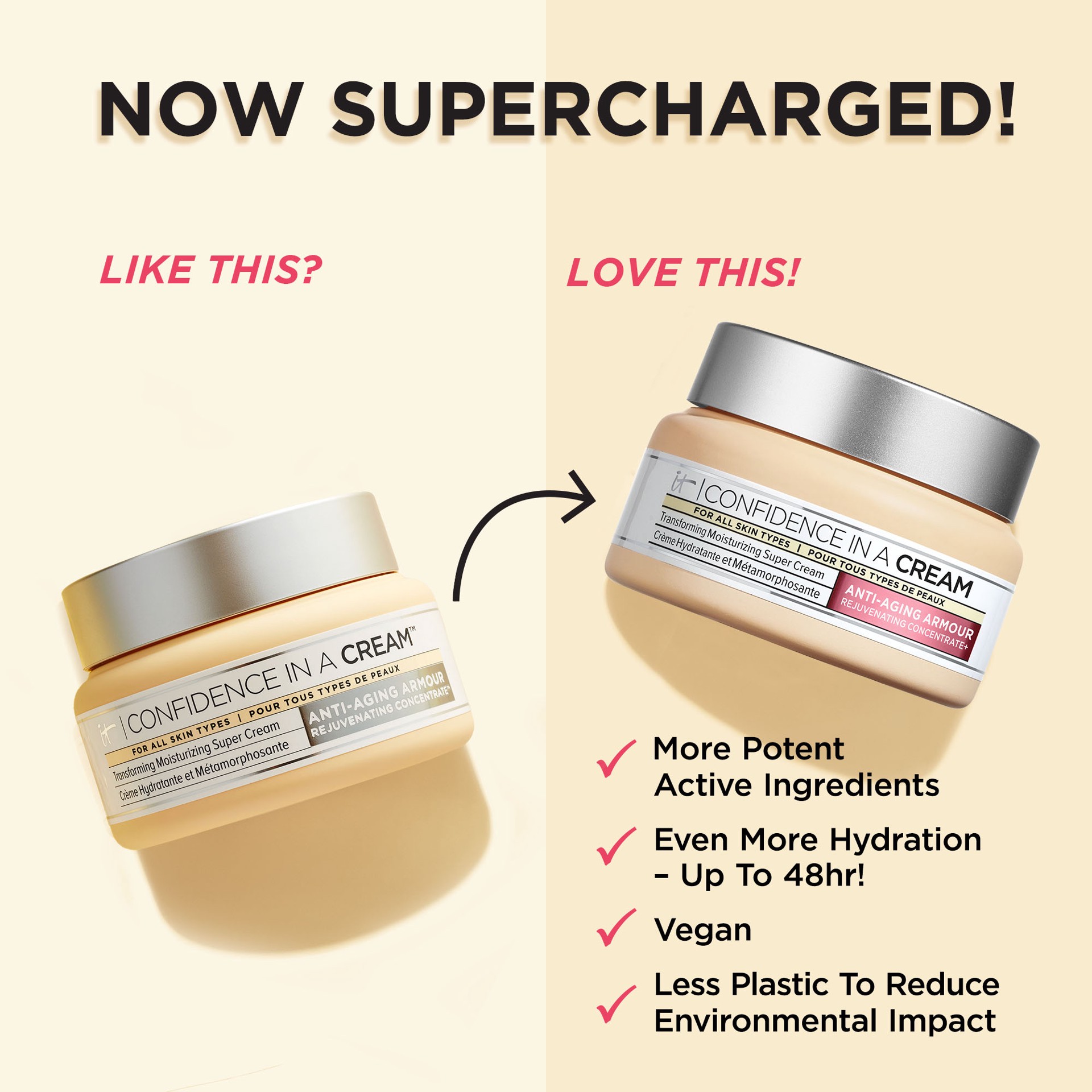 slide 5 of 10, IT Cosmetics Confidence in a Cream Anti-Aging Hydrating Moisturizer 2.03 oz / 60 mL,