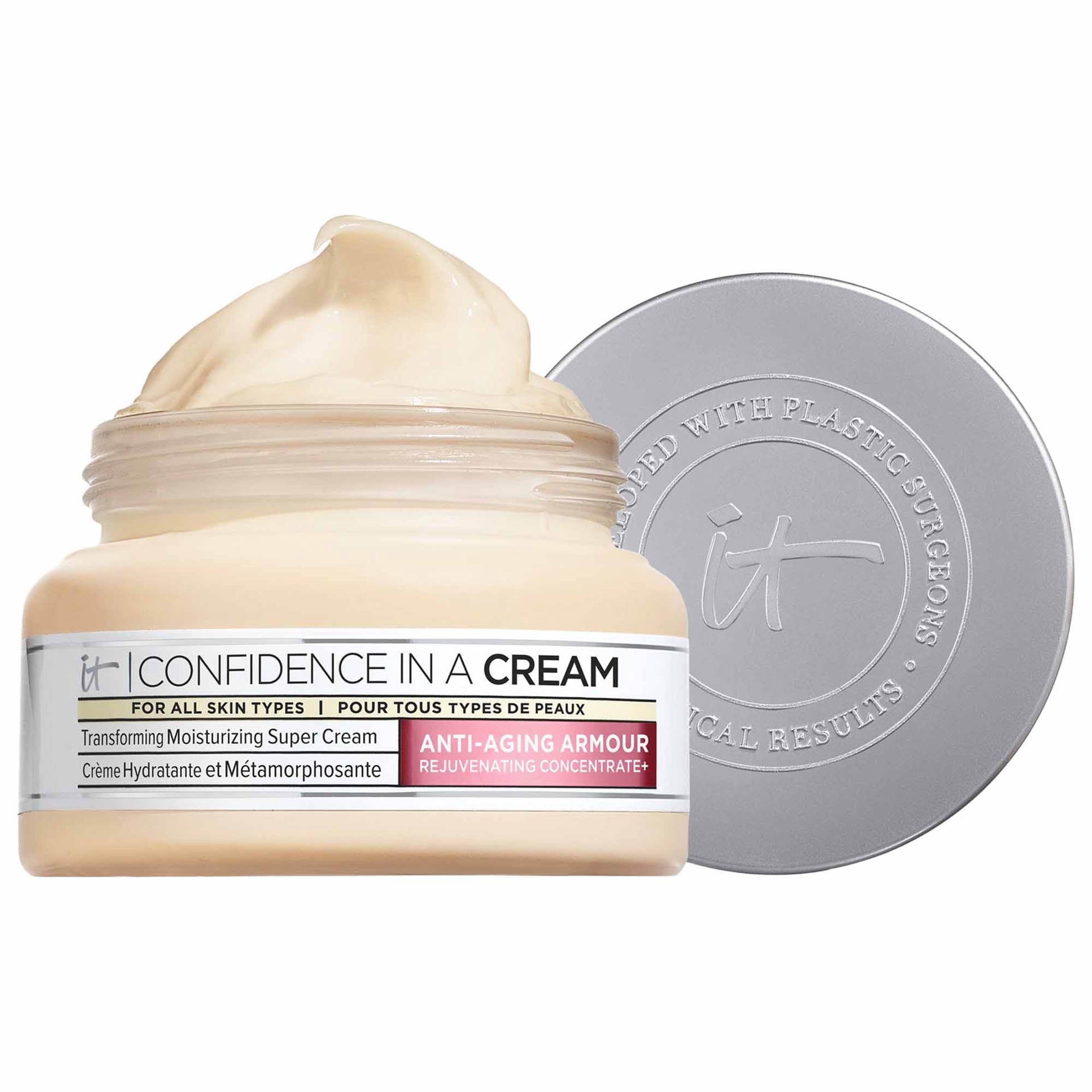 slide 1 of 10, IT Cosmetics Confidence in a Cream Anti-Aging Hydrating Moisturizer 2.03 oz / 60 mL,