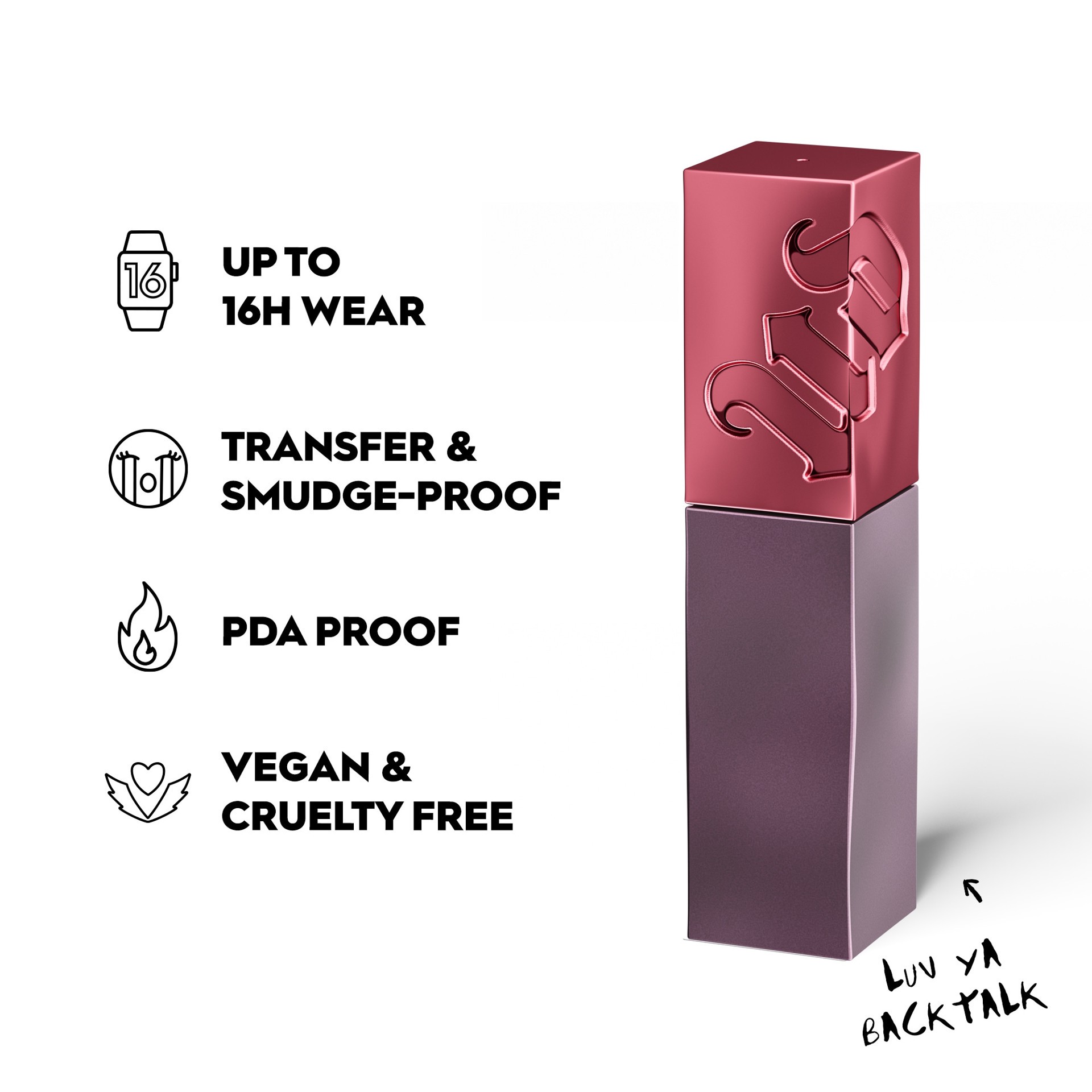 slide 4 of 6, Urban Decay Vice Lip Bond Glossy Longwear Liquid Lipstick Luv Ya Backtalk, 