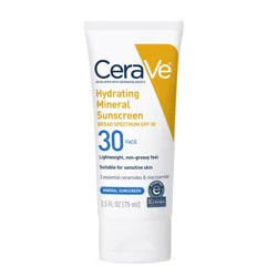 Cerave Mineral Sunscreen Lotion, Oil-Free Face Sunscreen With Spf 30, 2.5 Oz