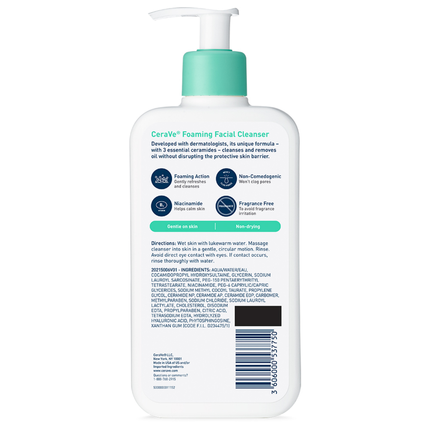 slide 2 of 3, CeraVe Foaming Facial Cleanser, 12 oz, 12 oz