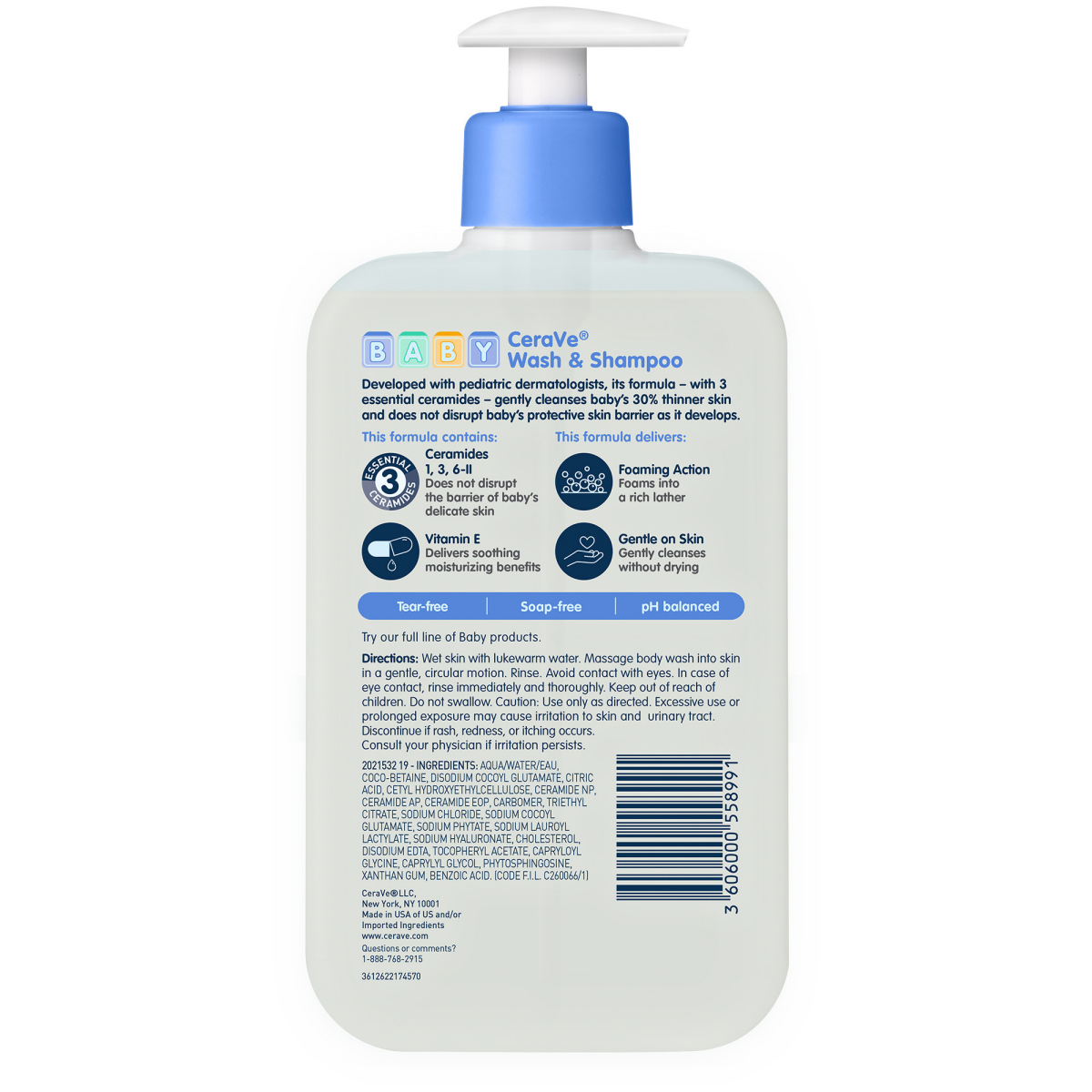 slide 2 of 2, CeraVe Baby Wash & Shampoo, 16 fl oz