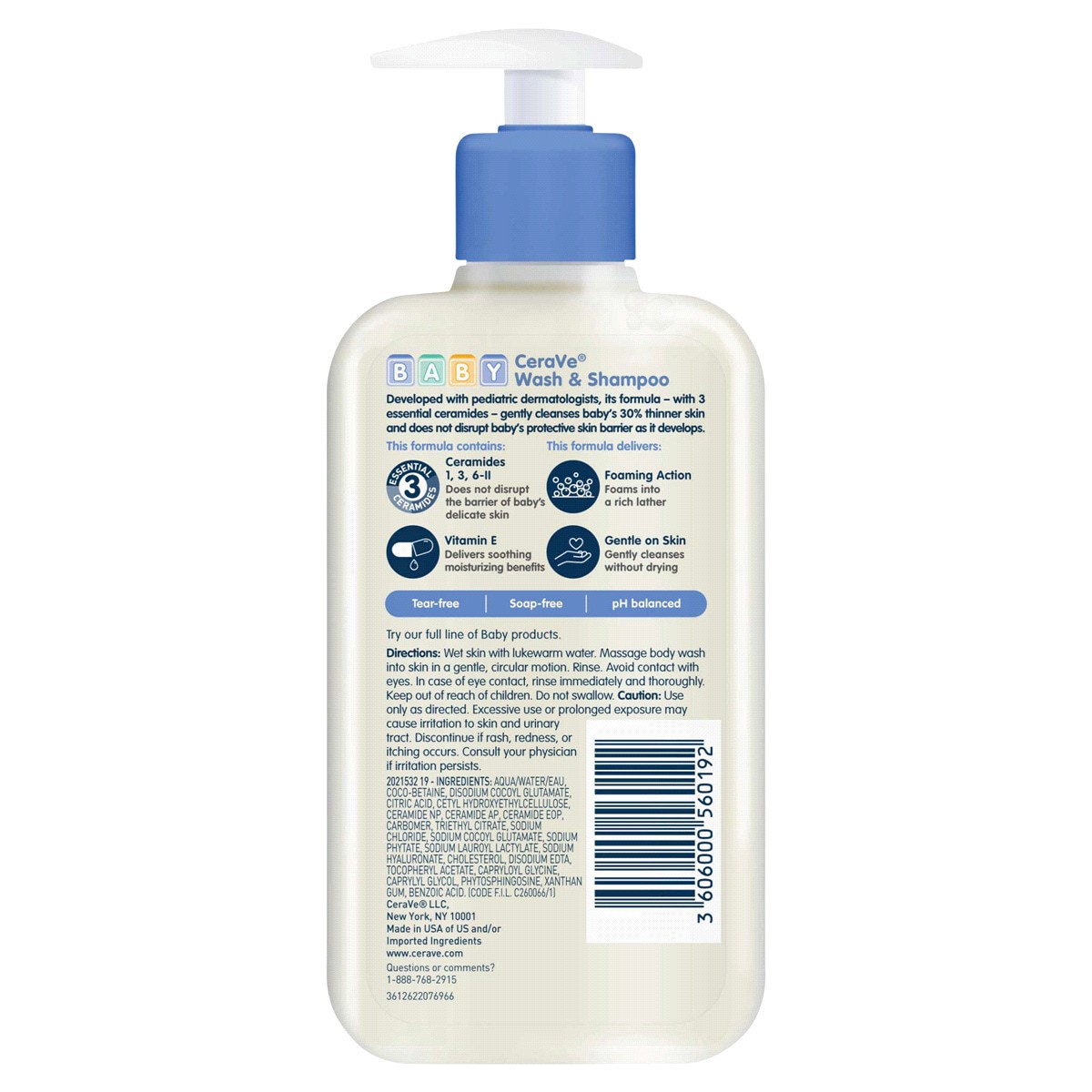 slide 2 of 5, Cerave Baby Wash & Shampoo, 8 oz
