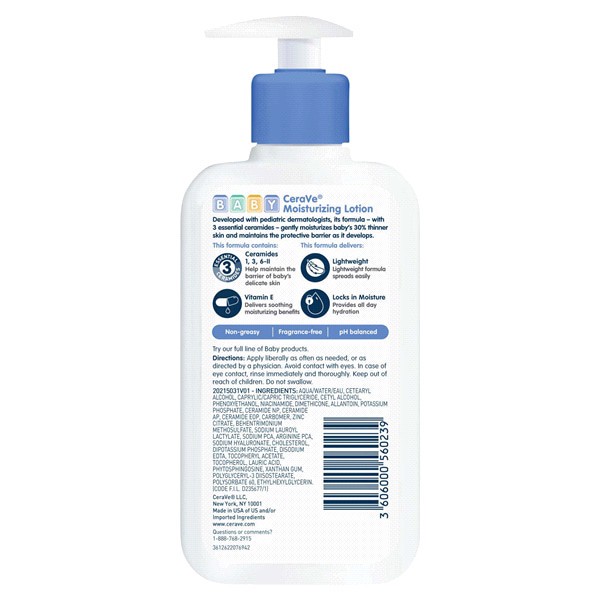 slide 3 of 5, Cerave Baby Moisturizing Lotion, 8 oz