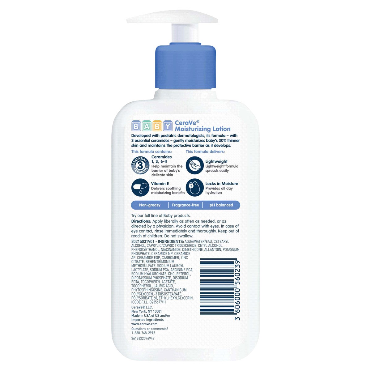 slide 2 of 5, Cerave Baby Moisturizing Lotion, 8 oz