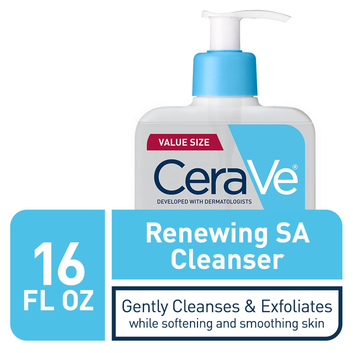 slide 2 of 9, CeraVe Renewing SA Cleanser for Normal Skin Value Size 16 fl oz, 16 fl oz