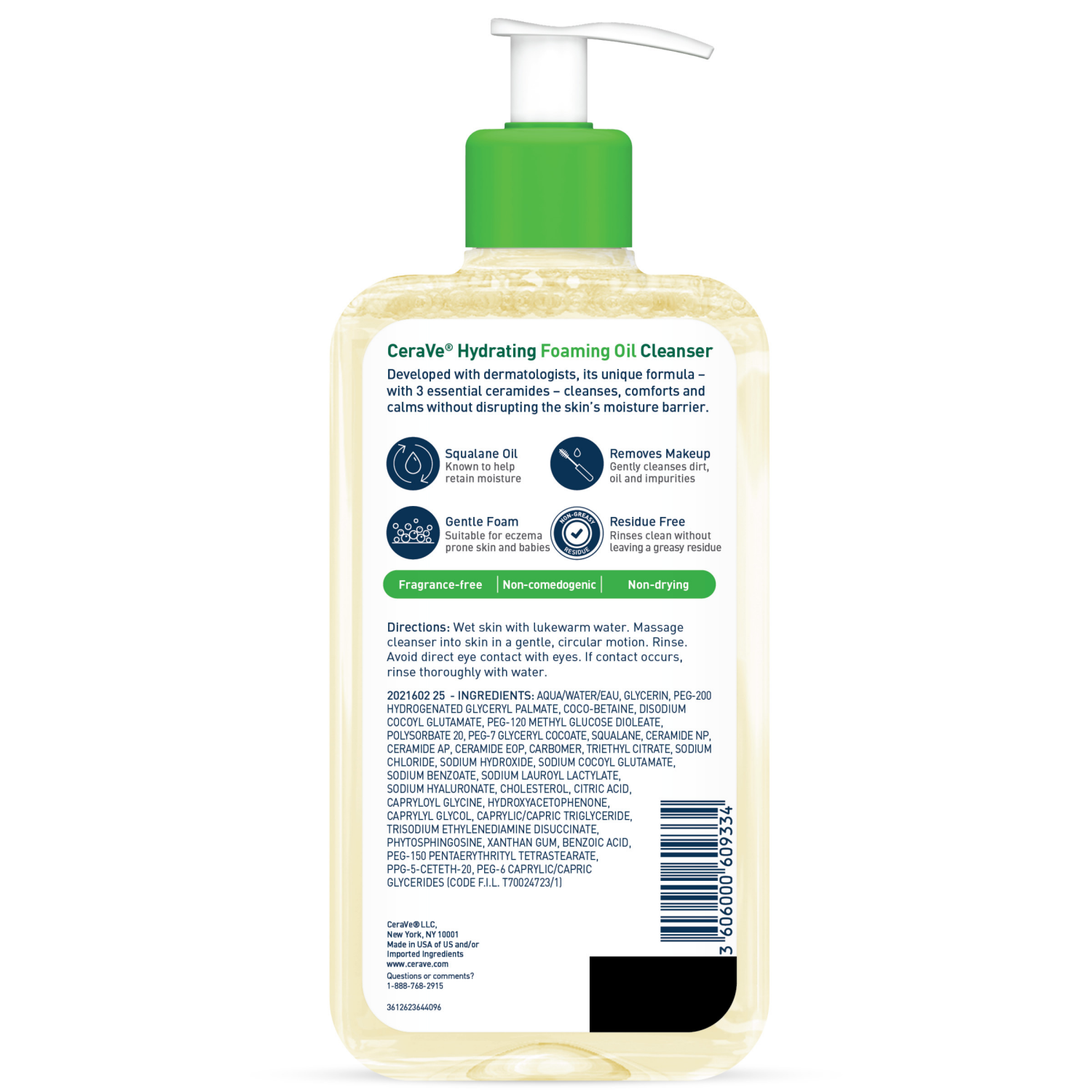slide 2 of 2, Cerave Hydrating Foaming Oil Cleanser, 12 oz, 12 oz