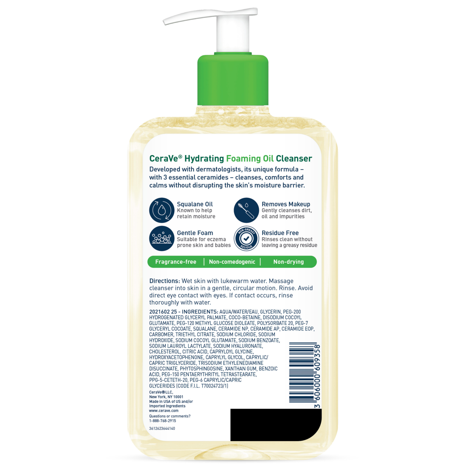 slide 2 of 2, Cerave Oil Cleanser, Hydrating, Foaming, Value Size, 16 oz