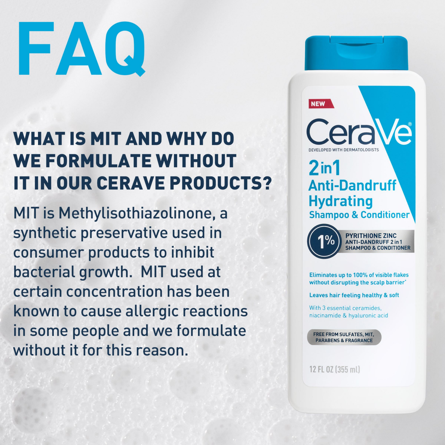 slide 6 of 6, Cerave 2 In 1 Anti-Dandruff Shampoo And Conditioner, 12 fl oz