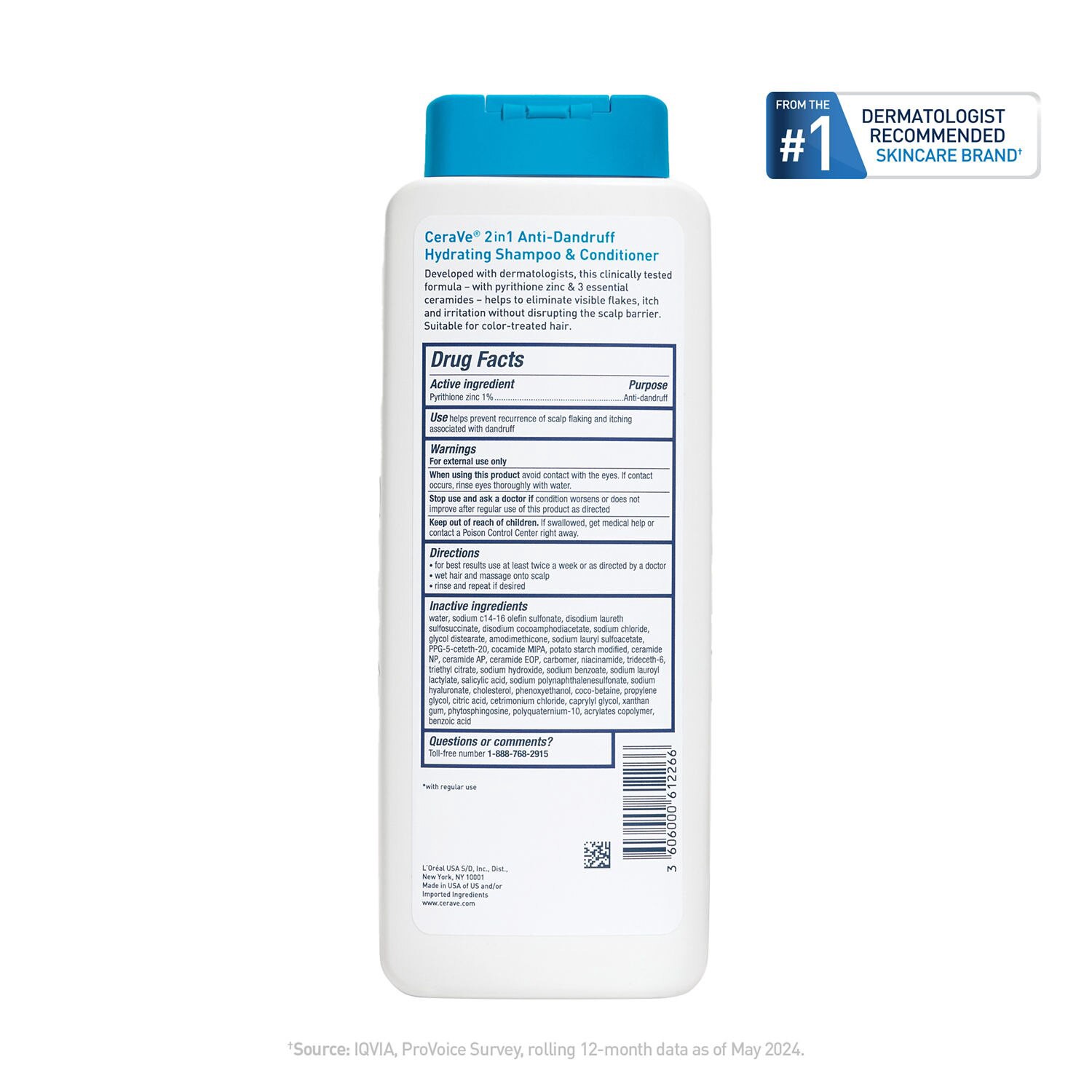 slide 6 of 12, Cerave Hair Anti Dand 2In1 Shamp 12 Oz, 12 oz