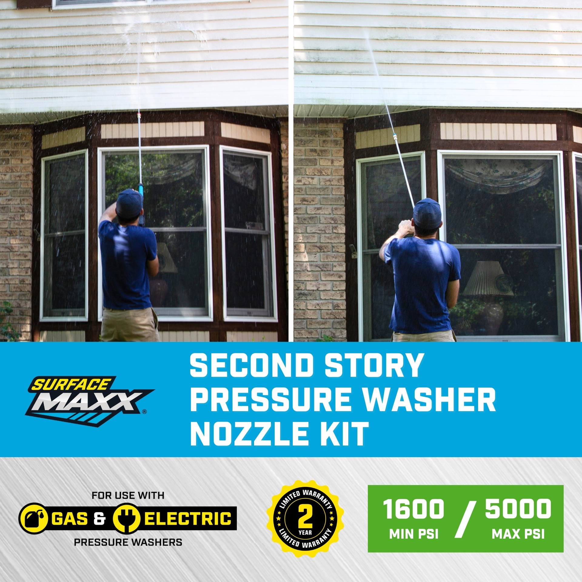 slide 2 of 6, SurfaceMaxx 4500-PSI 1/4-in Second story nozzle kit, 1 ct
