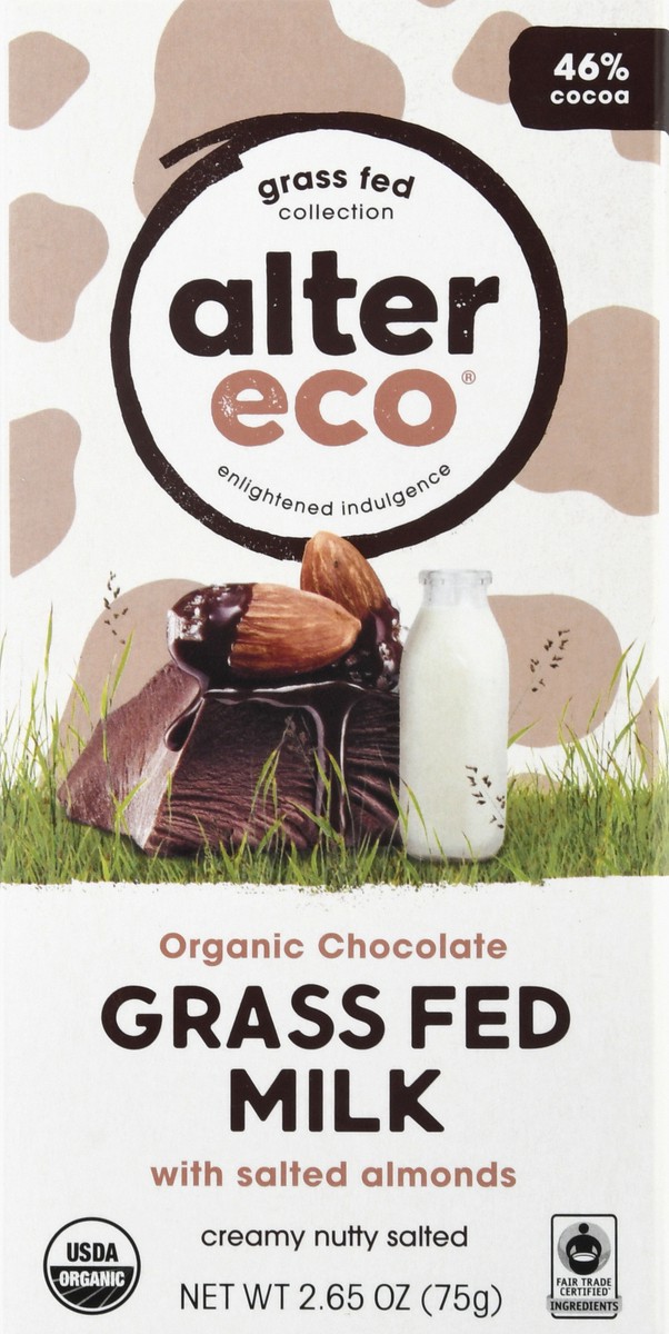 slide 13 of 13, Alter Eco Org. Choc Salted Almnd, 2.65 oz