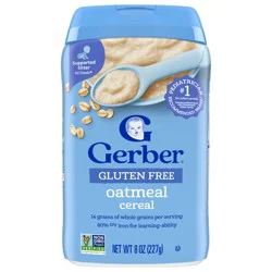 Gerber Gluten Free Oatmeal Cereal, Baby Cereal Stage 1, Whole Grains, Infant Cereal