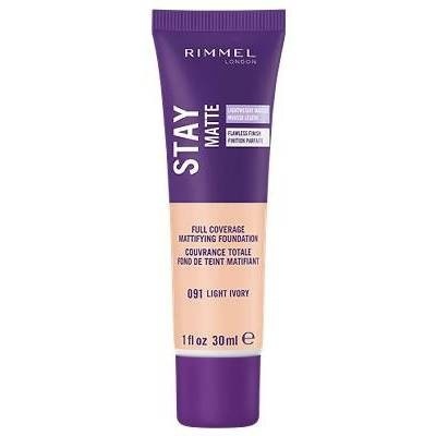 slide 1 of 3, Rimmel Stay Matte Liquid Mousse Foundation - 091 Light Ivory, 1 fl oz