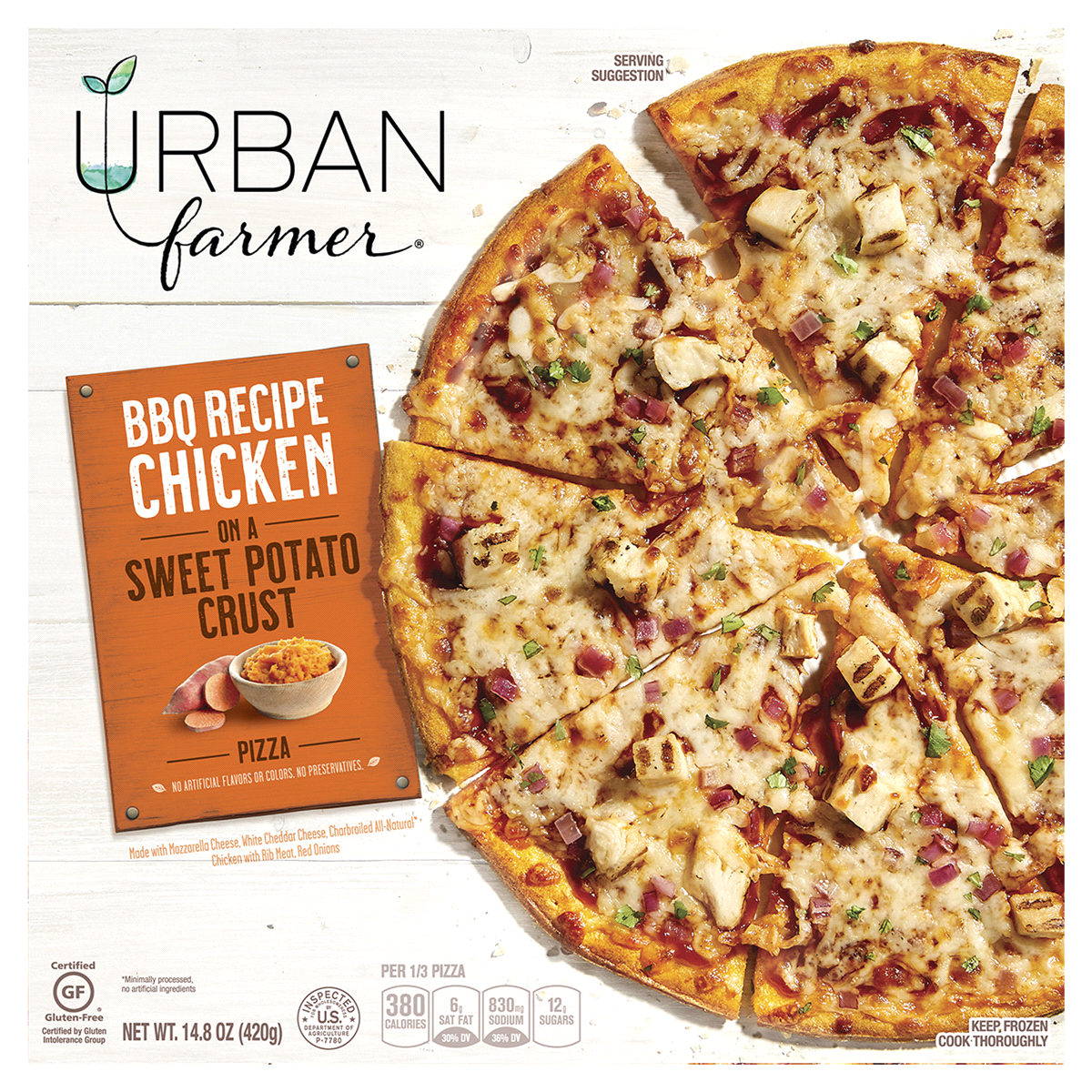 slide 1 of 1, Urban Farmer Urban Bbq Chicken On Sweet Potato Crust, 14.8 oz