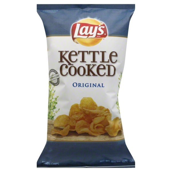 slide 1 of 6, Lay's Kettle Cooked Original Potato Chips, 1 ct