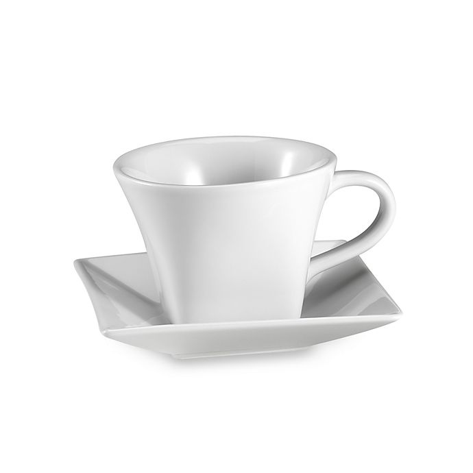 slide 1 of 1, Everyday Whiteby Fitz and Floyd Square Cup and Saucer, 1 ct