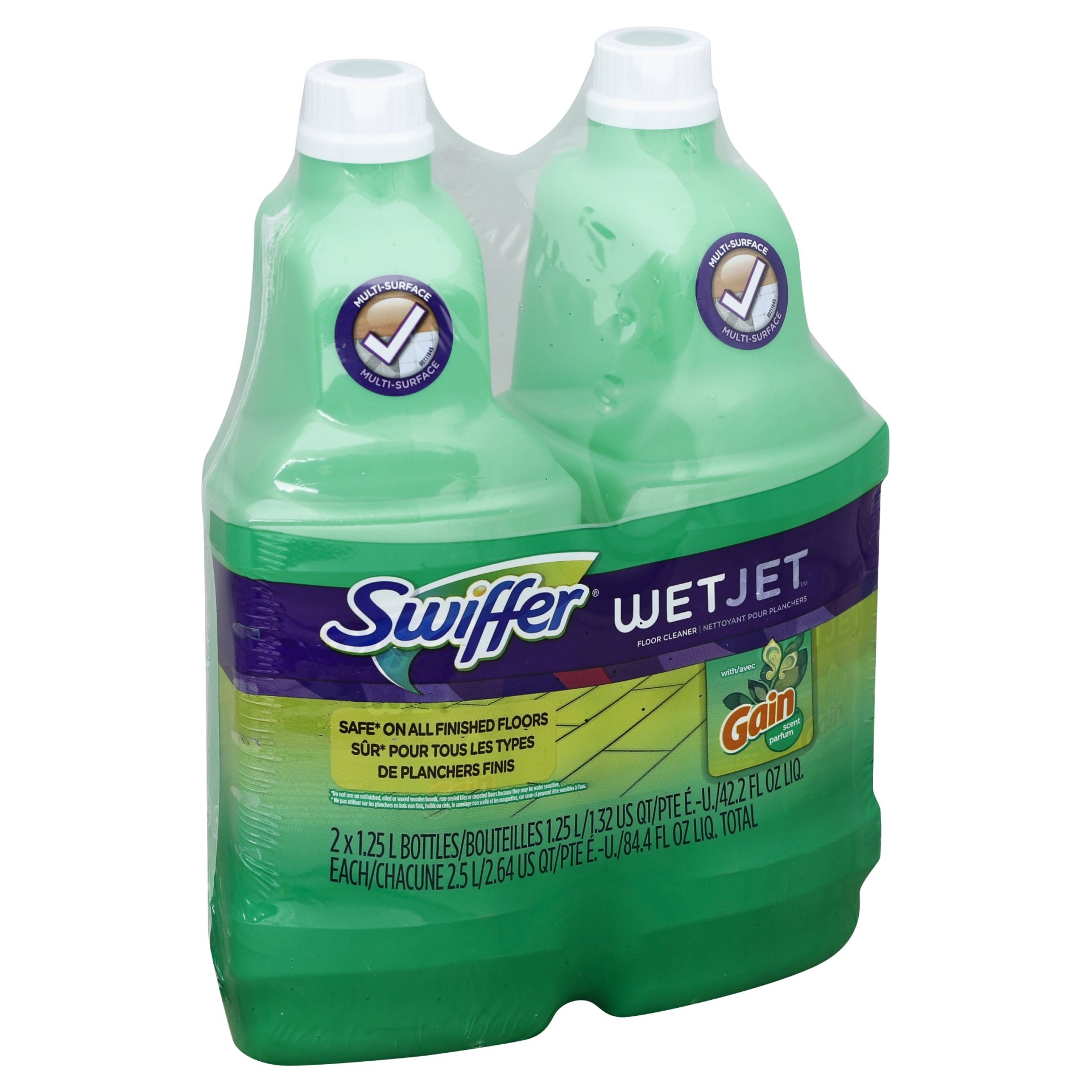 slide 1 of 2, Swiffer WetJet Gain Scent Floor Cleaner 2 Refills 1.25 | 2 ea, 2 ct; 42.2 fl oz