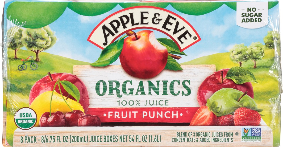 slide 8 of 11, Apple & Eve Organics Fruit Punch 100% Juice Juice Boxes - 8 ct; 6.75 fl oz, 8 ct; 6.75 fl oz