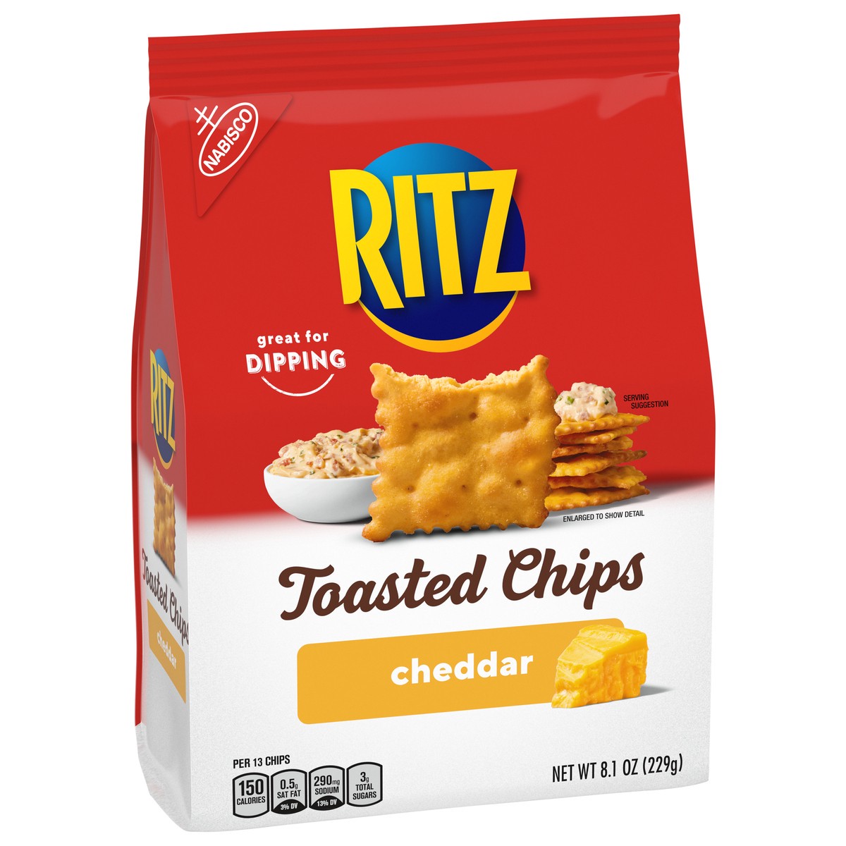 slide 3 of 9, Ritz Toasted Chips, Cheddar - 8.1oz, 8.1 oz