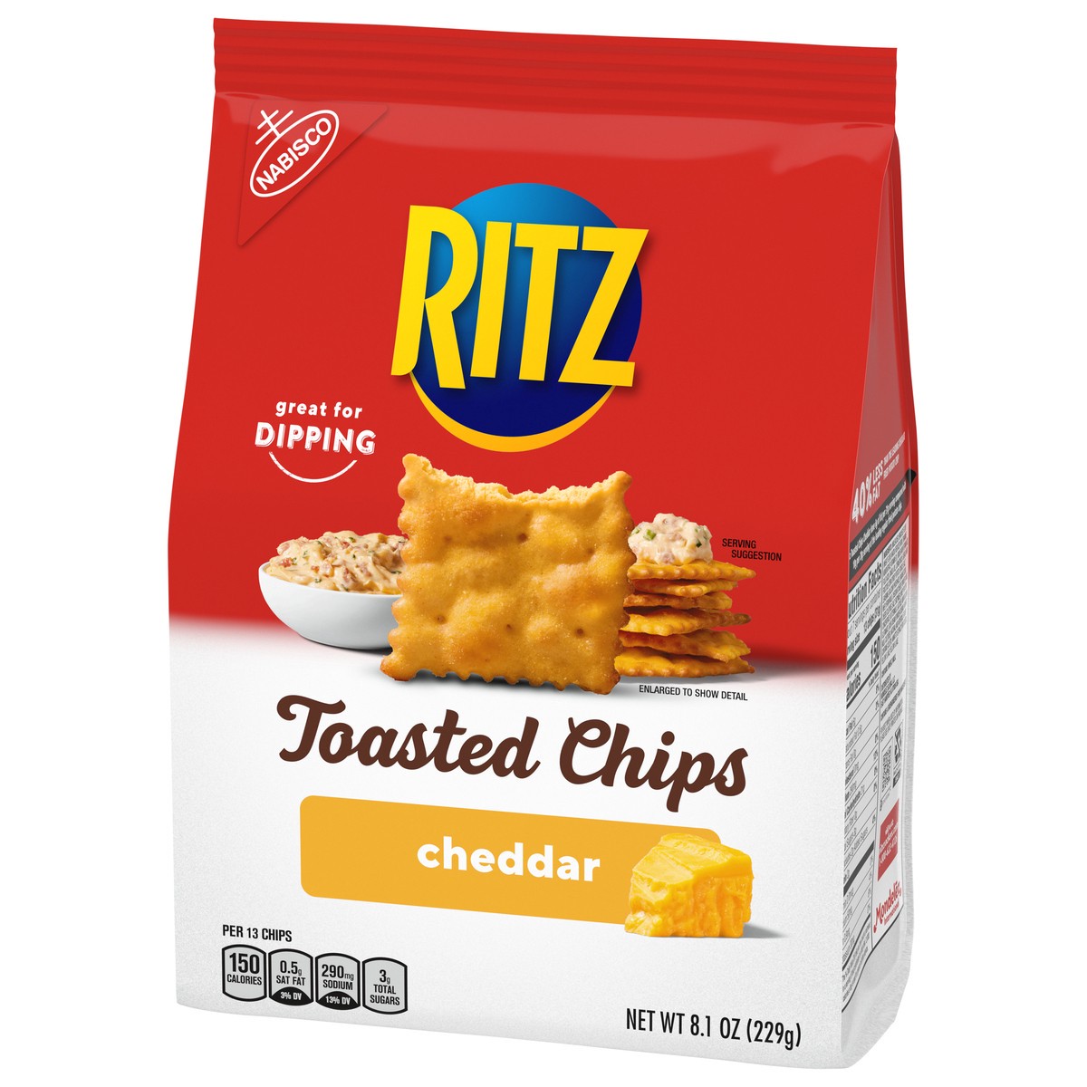 slide 4 of 9, Ritz Toasted Chips, Cheddar - 8.1oz, 8.1 oz