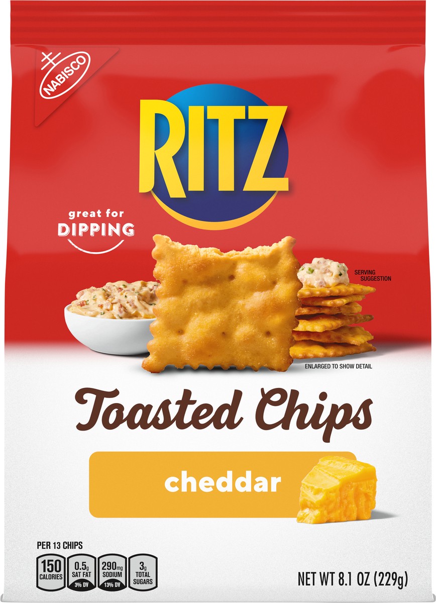 slide 7 of 9, Ritz Toasted Chips, Cheddar - 8.1oz, 8.1 oz