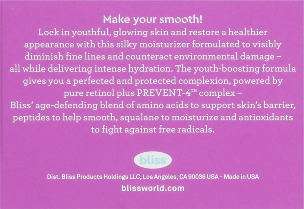 slide 4 of 13, Bliss Youth Got This Prevent-4 + Pure Retinol Deep Hydration Moisturizer 1.7 fl oz, 1.7 fl oz
