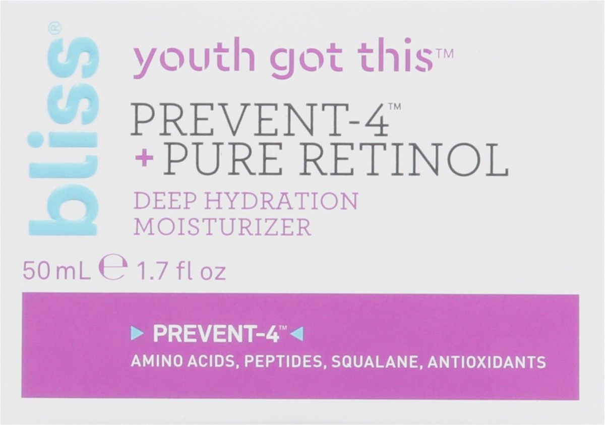 slide 11 of 13, Bliss Youth Got This Prevent-4 + Pure Retinol Deep Hydration Moisturizer 1.7 fl oz, 1.7 fl oz