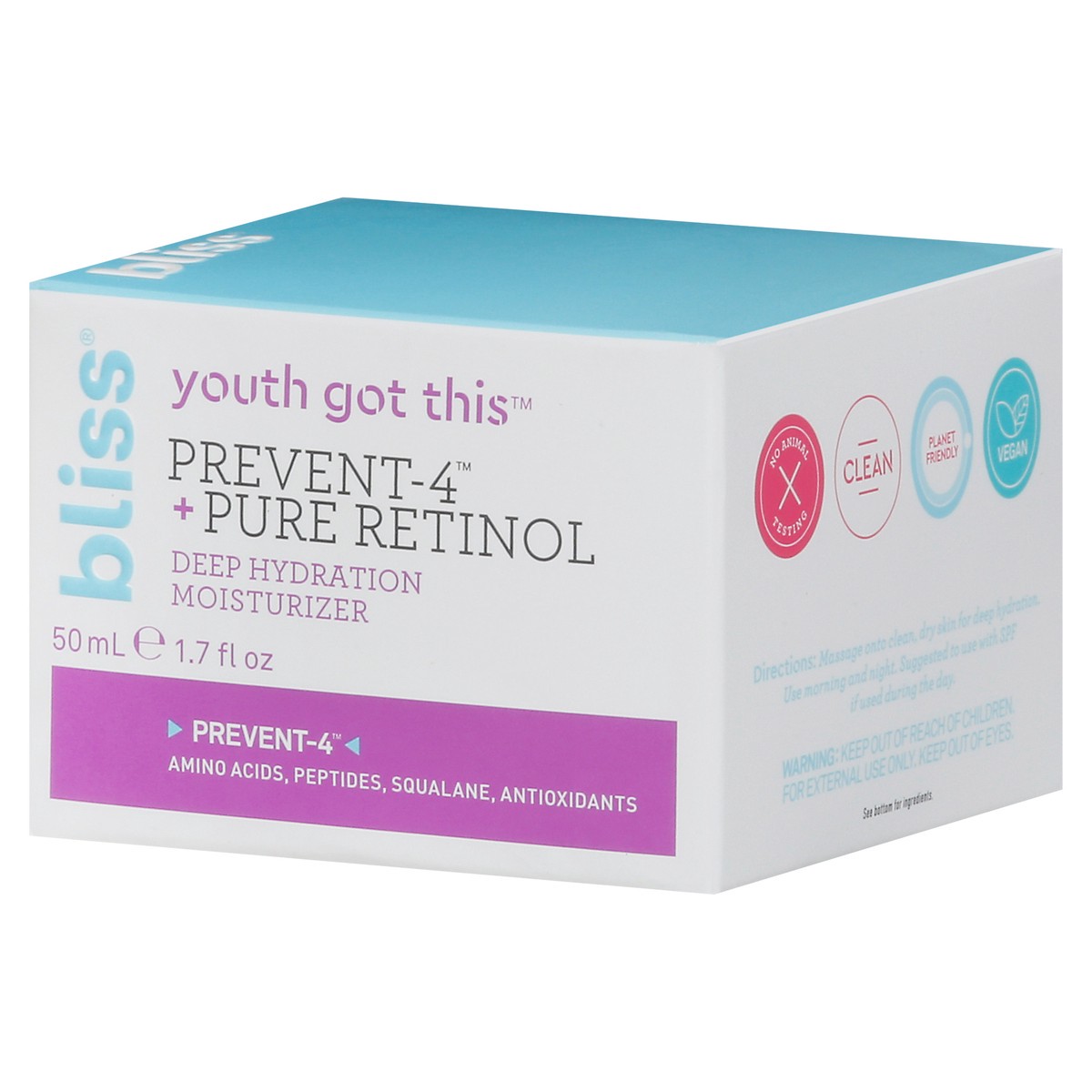 slide 6 of 13, Bliss Youth Got This Prevent-4 + Pure Retinol Deep Hydration Moisturizer 1.7 fl oz, 1.7 fl oz