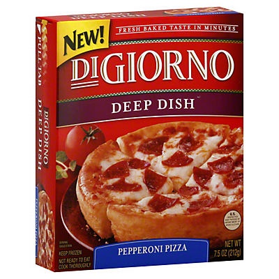 slide 1 of 1, DiGiorno Deep Dish Pepperoni Pizza, 7.5 oz