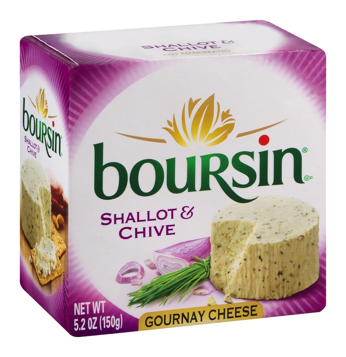 slide 2 of 9, Boursin Shallot & Chive Gournay Cheese, 5.2 oz