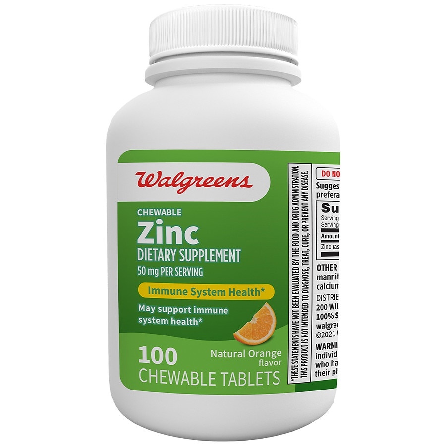 slide 1 of 1, Walgreens Zinc 50mg, 100 ct