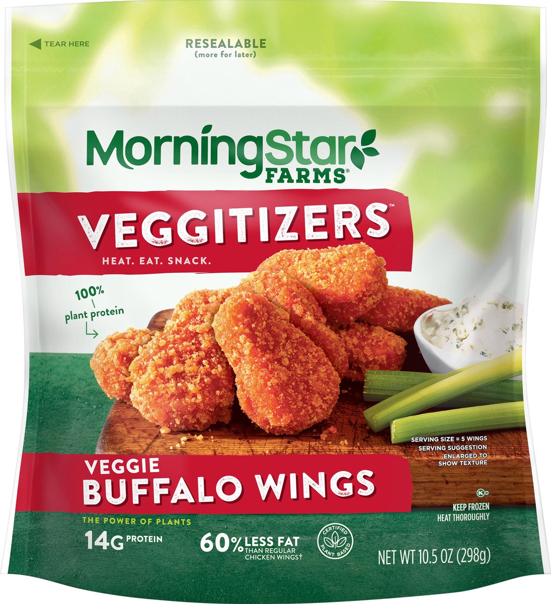 slide 5 of 7, MorningStar Farms Plant Based Chik'n Nuggets, Vegan Meat, Buffalo, 10.5oz, 10.5 oz